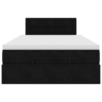 Ottoman-Bett mit Matratze Schwarz 120x190 cm Samt