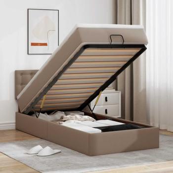 ARDEBO.de - Ottoman-Bett mit Matratzen & LEDs 90x190 cm Kunstleder