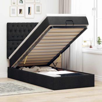 ARDEBO.de - Ottoman-Bett mit Matratze Schwarz 90x190 cm Stoff
