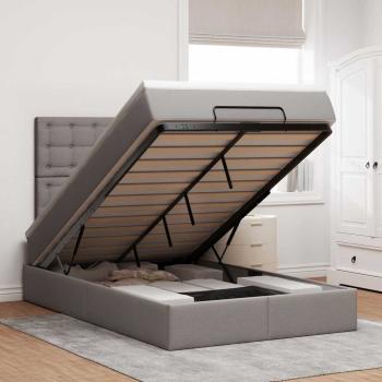 ARDEBO.de - Ottoman-Bett mit Matratze Taupe 120x200 cm Stoff