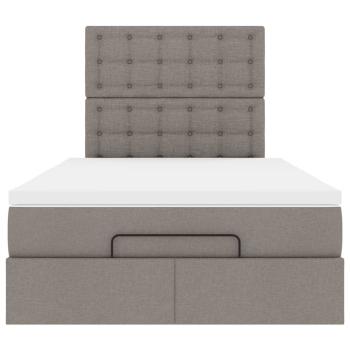 Ottoman-Bett mit Matratze Taupe 120x200 cm Stoff