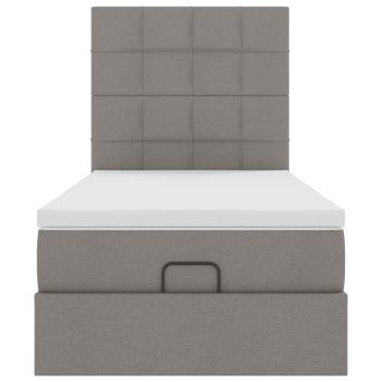 Ottoman-Bett mit Matratze Taupe 80x200 cm Stoff