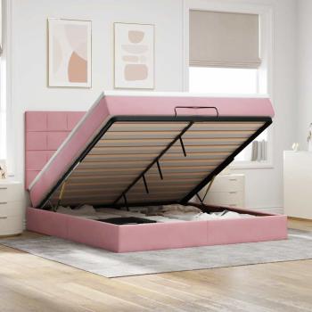 ARDEBO.de - Ottoman-Bett mit Matratzen Rosa 200x200 cm Samt