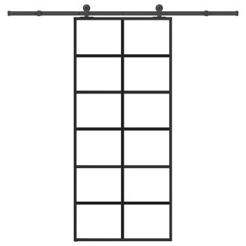 Schiebetür mit Beschlag 90x205 cm ESG-Glas & Aluminium