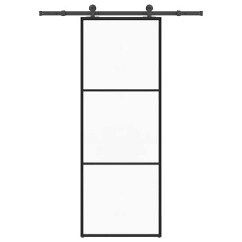 Schiebetür mit Beschlag 76x205 cm ESG-Glas & Aluminium