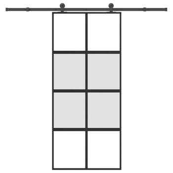 ARDEBO.de - Schiebetür mit Beschlag 90x205 cm Hartglas und Aluminium
