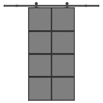 Schiebetür mit Beschlag 102,5x205 cm Hartglas und Aluminium