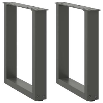 ARDEBO.de - Couchtischbeine U-Form 2 Stk. Anthrazit 38x(42-43) cm Stahl