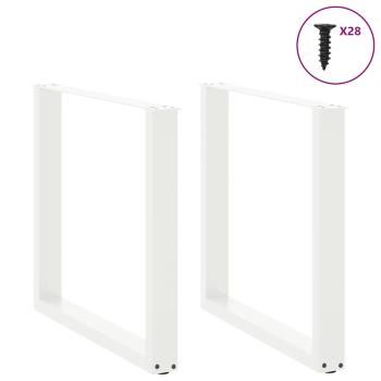 Esstischbeine U-Form 2 Stk. Weiß 80x(72-73) cm Stahl