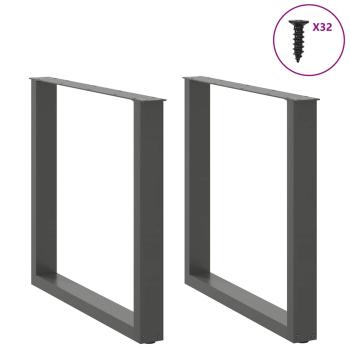 Esstischbeine U-Form 2 Stk. Anthrazit 90x(72-73) cm Stahl