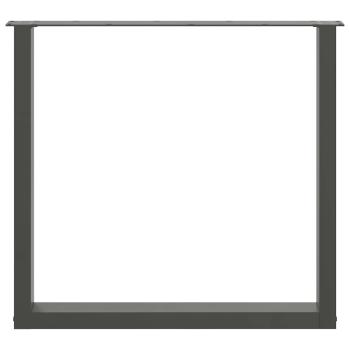Esstischbeine U-Form 2 Stk. Anthrazit 90x(72-73) cm Stahl