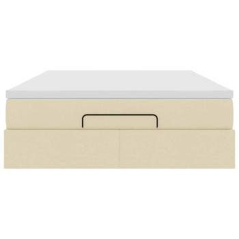 Ottoman-Bett mit Matratze Creme 140x190 cm Stoff