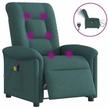 Massagesessel Elektrisch Dunkelgr?n Stoff