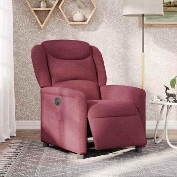 Relaxsessel Elektrisch Weinrot Stoff