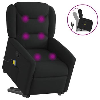 ARDEBO.de - Massagesessel mit Aufstehhilfe Schwarz Stoff