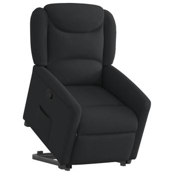 Relaxsessel mit Aufstehhilfe Schwarz Stoff