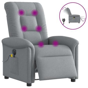 ARDEBO.de - Massagesessel Elektrisch Hellgrau Stoff