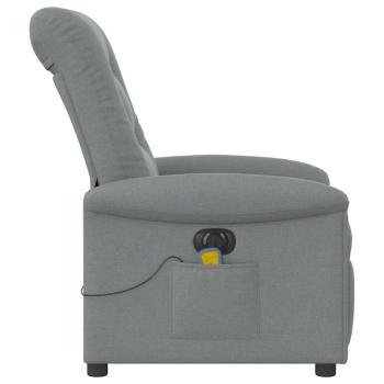 Massagesessel Elektrisch Hellgrau Stoff