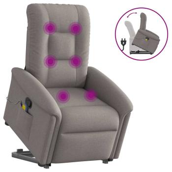 ARDEBO.de - Massagesessel mit Aufstehhilfe Taupe Stoff