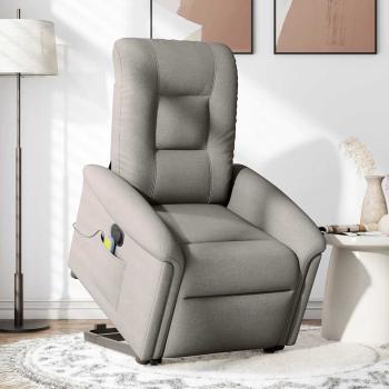 Massagesessel mit Aufstehhilfe Taupe Stoff