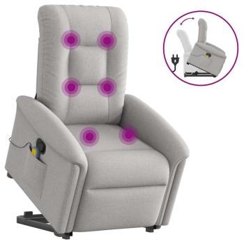 ARDEBO.de - Massagesessel mit Aufstehhilfe Wolkengrau Stoff