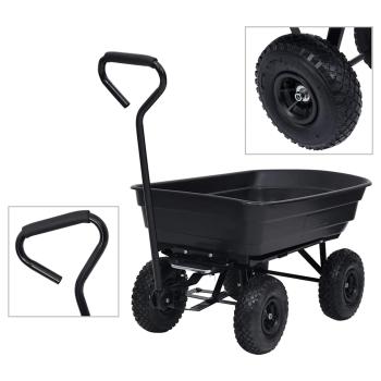 ARDEBO.de - Garten-Kippwagen 300 kg 75 L Schwarz