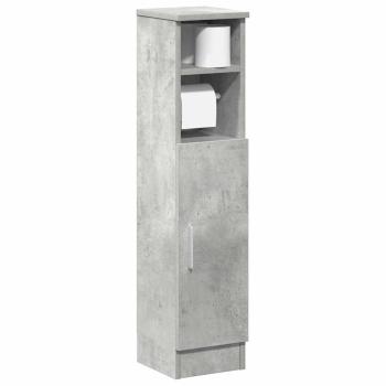 ARDEBO.de - Badezimmerschrank mit Rollenhalter Betongrau 20,5x22x90 cm