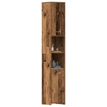ARDEBO.de - Badschrank Altholz-Optik 30x30x183,5 cm Holzwerkstoff