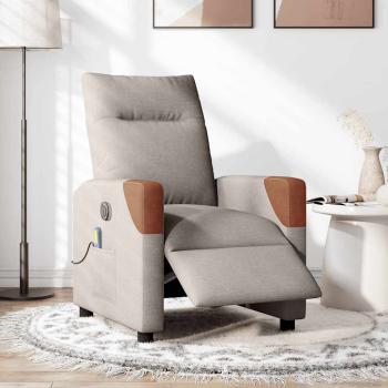 Massagesessel Elektrisch Taupe Stoff
