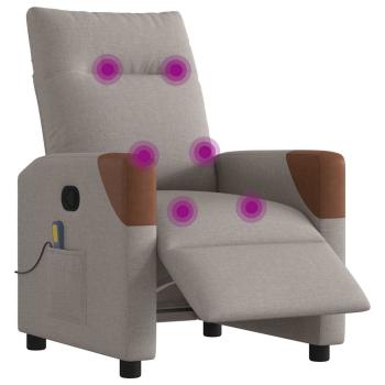 Massagesessel Elektrisch Taupe Stoff