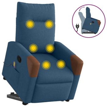 ARDEBO.de - Massagesessel mit Aufstehhilfe Blau Stoff