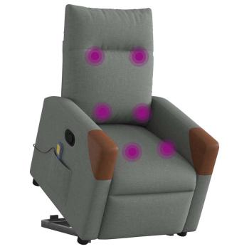 Massagesessel mit Aufstehhilfe Dunkelgrau Stoff