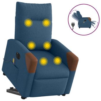 ARDEBO.de - Massagesessel mit Aufstehhilfe Elektrisch Blau Stoff