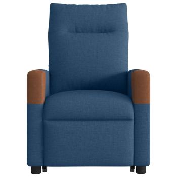 Massagesessel mit Aufstehhilfe Elektrisch Blau Stoff