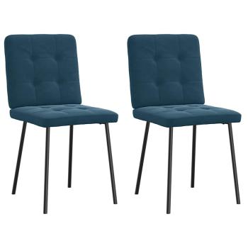 ARDEBO.de - Esszimmerstühle 2 Stk. Blau Samt