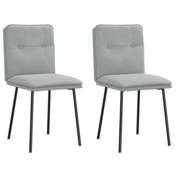 ARDEBO.de - Esszimmerst?hle 2 Stk. Hellgrau Samt