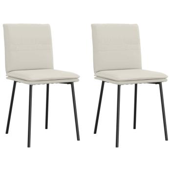 ARDEBO.de - Esszimmerstühle 2 Stk. Creme Samt