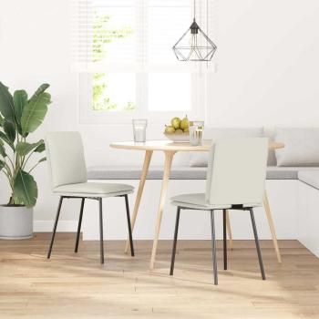 Esszimmerstühle 2 Stk. Creme Samt
