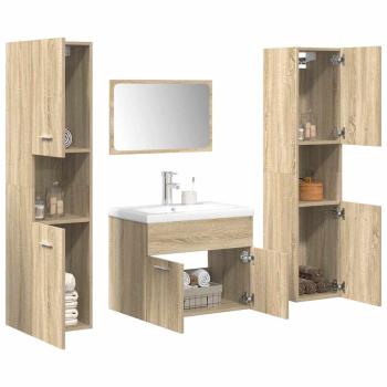 ARDEBO.de - 5-tlg. Badmöbel-Set Sonoma-Eiche Holzwerkstoff