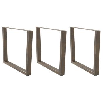 ARDEBO.de - Esstischbeine V-Form 3 Stück Naturstahl 100x(72-73,3) cm Stahl