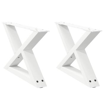 Couchtischbeine 2 Stk. Weiß 60x(30-31,3) cm Stahl