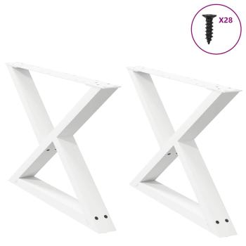 ARDEBO.de - Couchtischbeine 2 Stk. Weiß 70x(42-43,3) cm Stahl