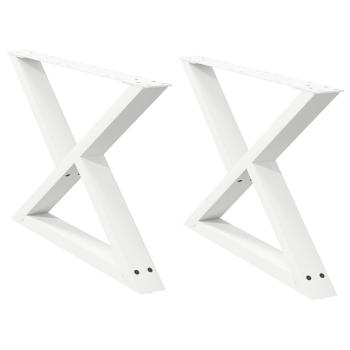 Couchtischbeine 2 Stk. Weiß 70x(42-43,3) cm Stahl
