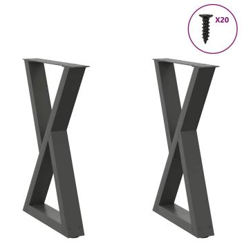 Esstisch Beine 2 Stk. Anthrazit 50x(72-73,3) cm Stahl