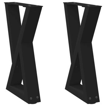 Couchtischbeine 2 Stk. Schwarz 28x(42-43,3) cm Stahl