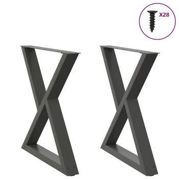 Esstisch Beine 2 Stück Anthrazit 80x(72-73,3) cm Stahl