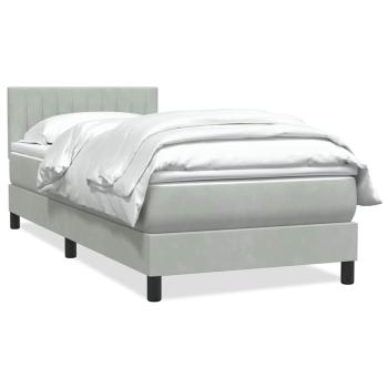 ARDEBO.de - Boxspringbett mit Matratze Hellgrau 80x210 cm Samt