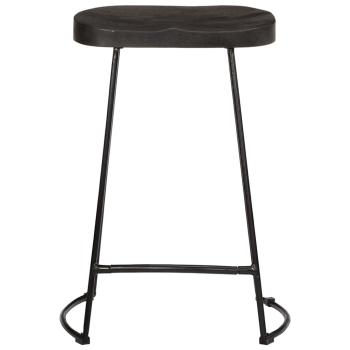 Barhocker 2 Stk. Schwarz 45x40x62 cm Mango Massivholz