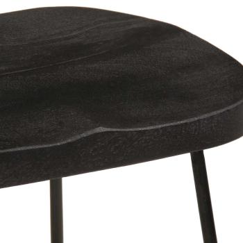 Barhocker 2 Stk. Schwarz 45x40x62 cm Mango Massivholz