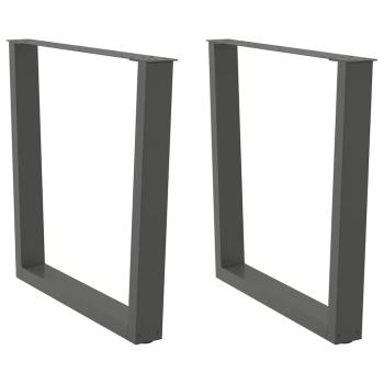 ARDEBO.de - Esstisch Beine V-Form 2 Stück Anthrazit 90x(72-73,3) cm Stahl